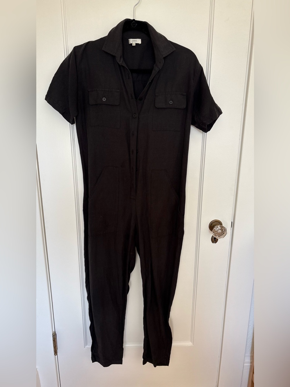 Ozma of California painter jumpsuit black silk/linen  size XS